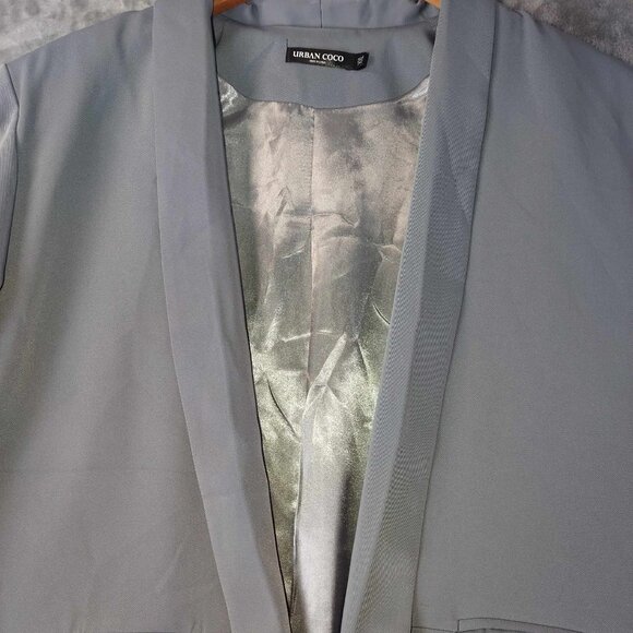Urban Coco Womens XXL Grey Sophisticated Old Money Vintage Elegant Church Jacket - Picture 10 of 12